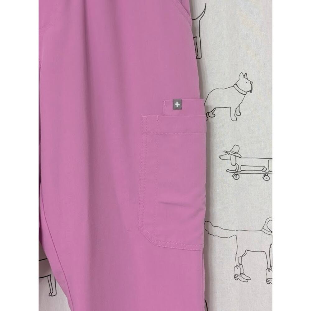 Figs Dowa Scrub Pants High-Rise Straight-Leg Pink Womens Large Uniform Medical - Picture 2 of 10